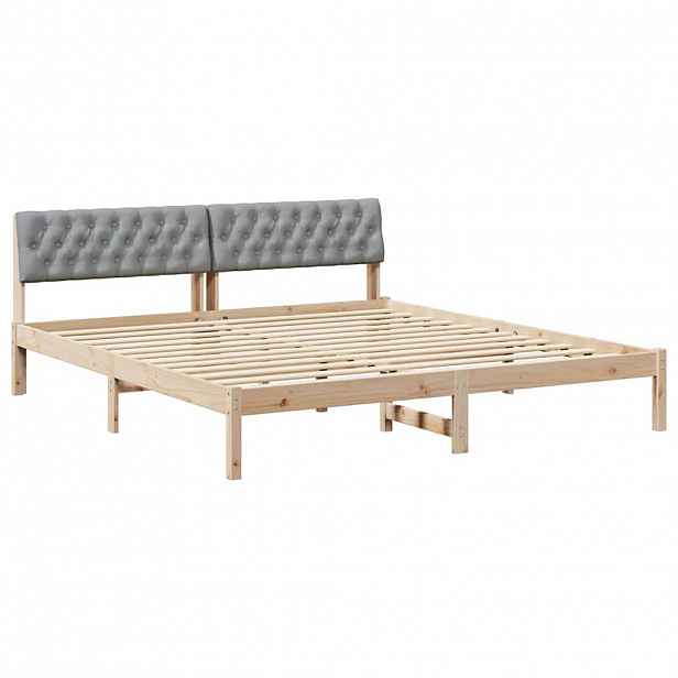 vidaXL Rám postele s čelo Hnědá a světlá šedá 180 x 200 cm