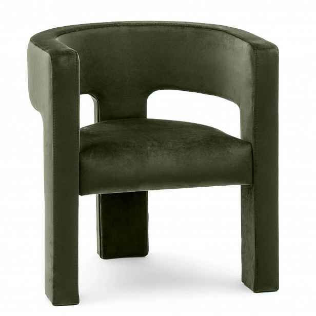 Tmavě zelené designové křeslo ALPAH B VELVET