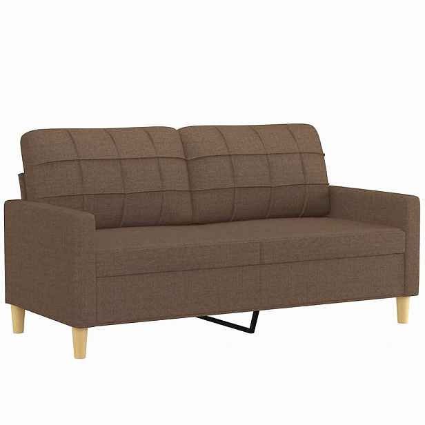 vidaXL 2místná pohovka hnědá 140 cm textil