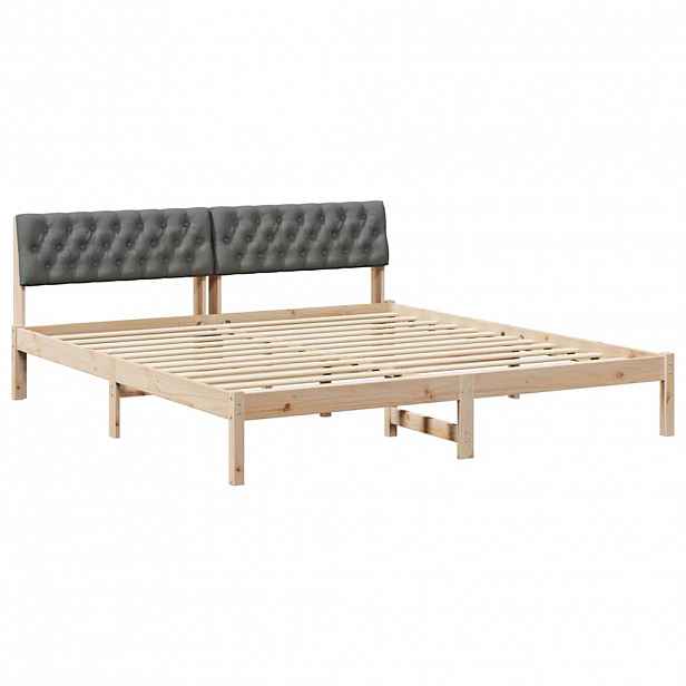 vidaXL Rám postele s čelo hnědá a tmavě šedá 180 x 200 cm