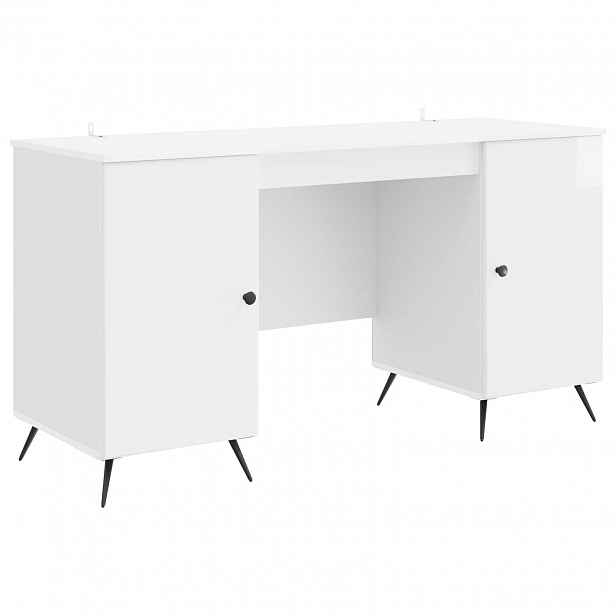 vidaXL Stůl Bílá s vysokým leskem 142,5 x 50 x 75 cm Kompozitní dřevo