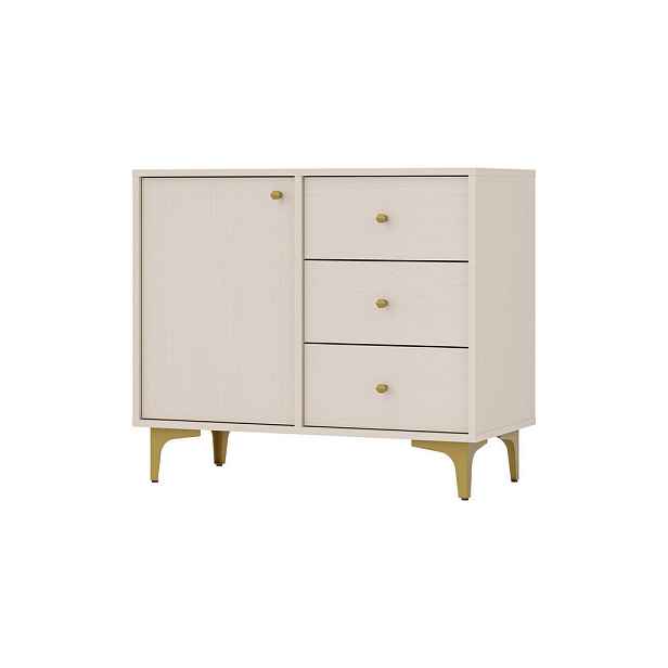 MASSENO KOMODA TORINO, 84/72/41 cm se 3 zásuvkami, počet dvířek: 1, béžová