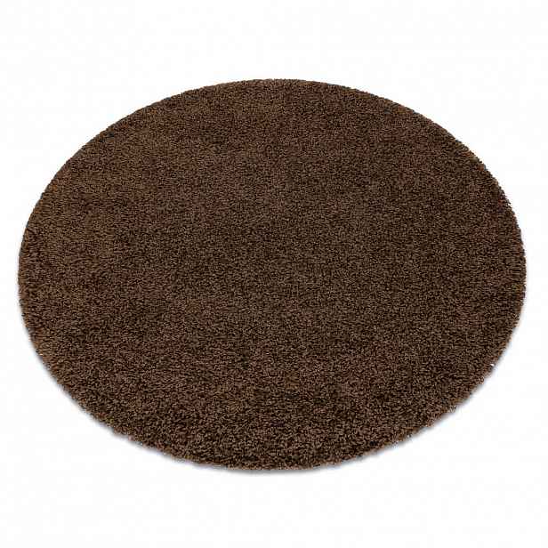 rugsX KULATÝ koberec SOFFI shaggy 5cm hnědý 80 cm