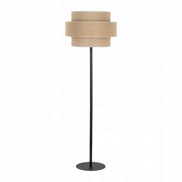 Stojací Lampa Stojící 155 cm Černá Juta E27 15W Textilní Tk Lighting