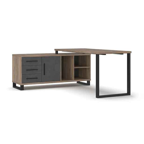 Casarredo Rohový psací stůl ROSOLINI - dub tabaco/matera
