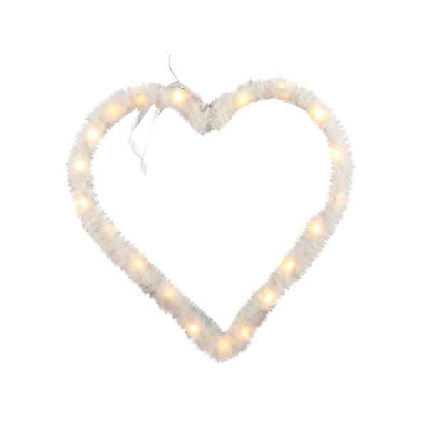 HIT Vánoční dekorace s časovačem 20LED srdce 25cm