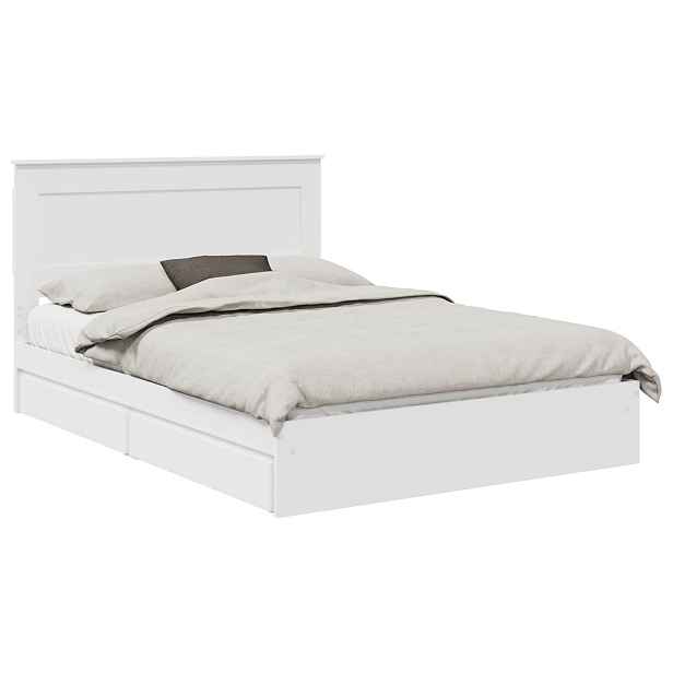 vidaXL Postel s úložným prostorem Bílá 140 x 190 cm Kompozitní dřevo