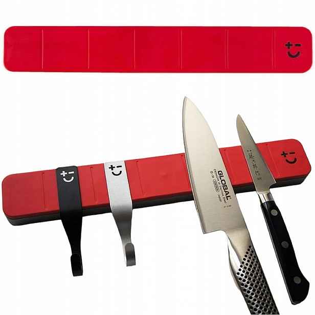 Bisbell Červená magnetická lišta na Nože 30 x 4,5 x 2 cm 30 cm MMKR02-30-R