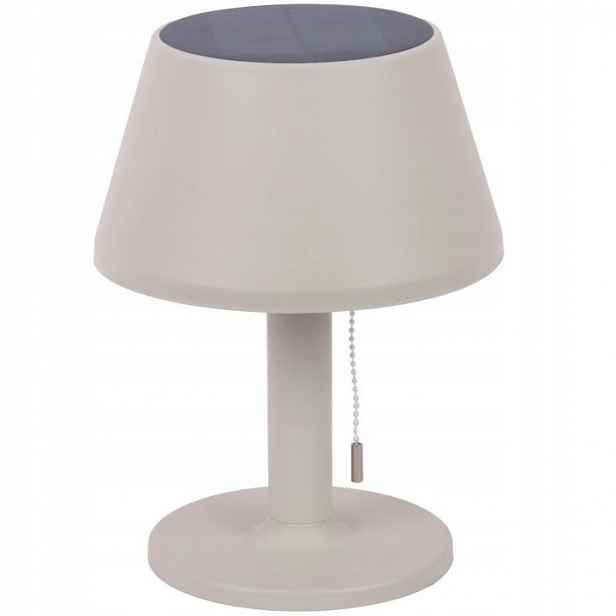 Led stolní lampa šedá solární na terasu, noční lampa na čtení Esfera