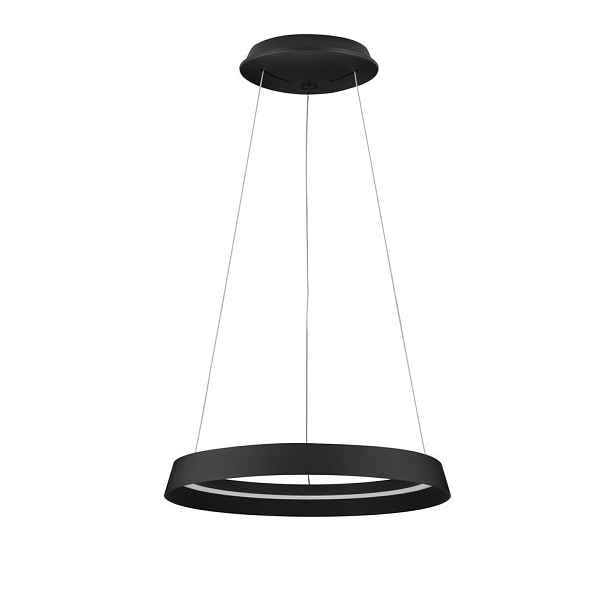 Matně černé hliníkové LED stmívatelné závěsné svítidlo se stínidlem z akrylového skla ø 45 cm Ormi – Nova Luce