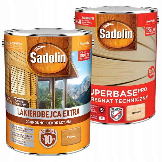 Sada Sadolin Extra Laková Nádobka 5 L Piniová Sadolin Superbase 5 L