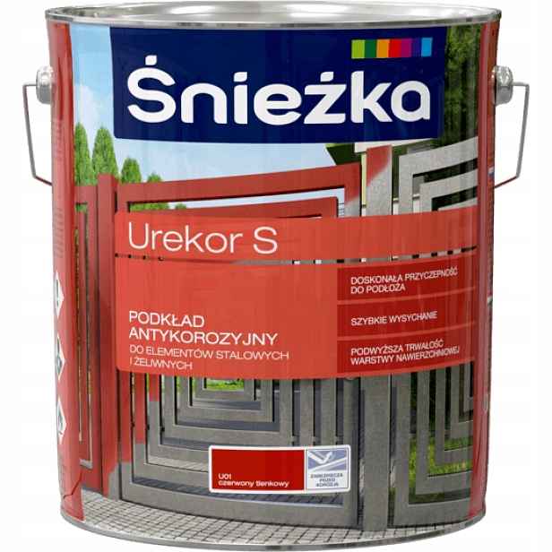 Śnieżka Urekor S Antikorozním Podkladem Na Kov 10 L Červená Oxidová