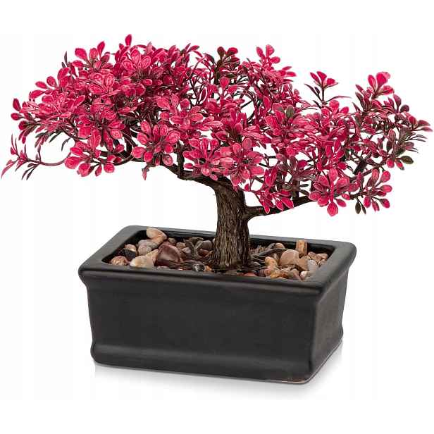 Umělý Stromeček Bonsai Růžový Dekorace Na Stůl Do Kanceláře