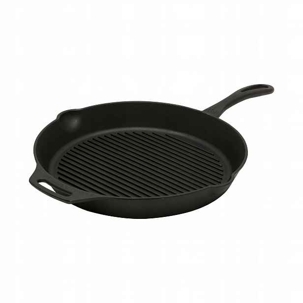 Litinová grilovací pánev Petromax gp35h 35 cm, dva držáky, ohniště
