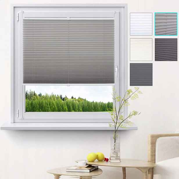 Roleta Woltu 325 Šedá Mat 100x130W cm Plisovaná Easyfix na okna dveří