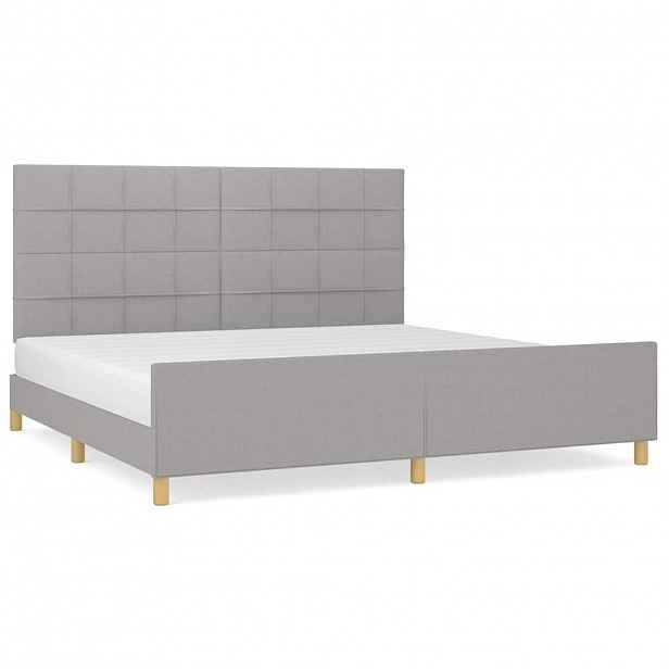 vidaXL Rám postele bez matrace světle šedý 200 x 200 cm textil