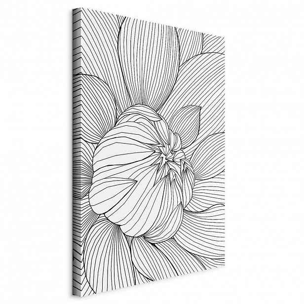 artgeist MALBA NA PLÁTNĚ, abstraktní, květiny, 40/60/1,2 cm
