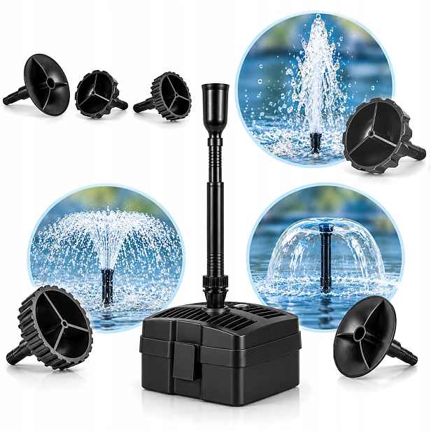 Fontánová Pumpa Do Očka S Filtrem Uvc 5W 1000 L/h 5W1 24W 3 Trysky