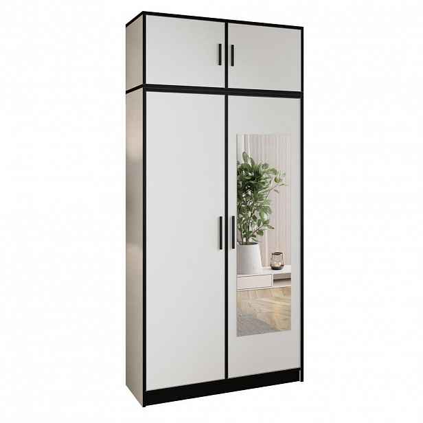 Kier Furniture ŠATNÍ SKŘÍŇ ROJ s nástavbou 2D Bílá