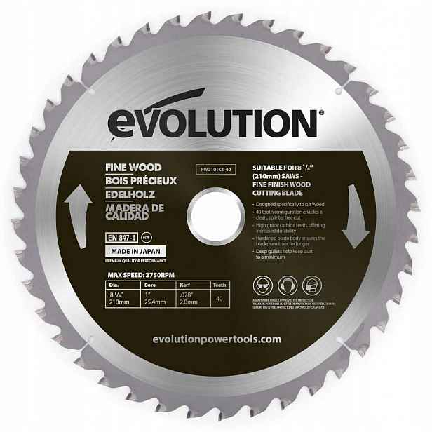 Kotouč na dřevo Evolution EVO-FW210TCT-40 210 mm
