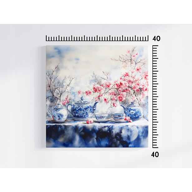 Obraz Na Plátně Canvas Japonská Porcelána Kvetoucí Višeň Čaj 50x50