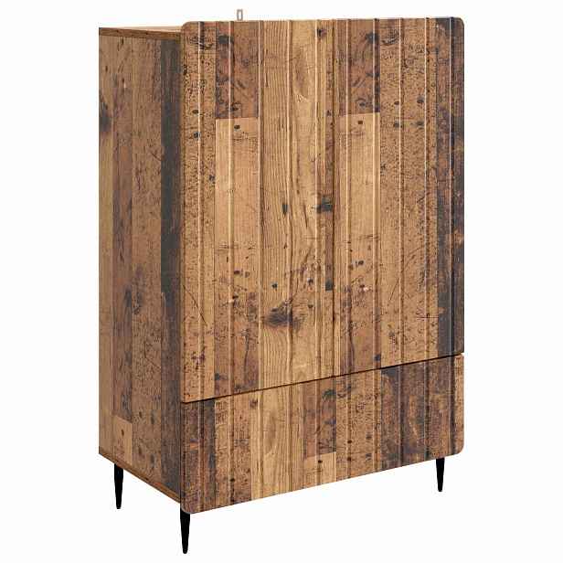 vidaXL Servírovací skříň Staré dřevo 66 x 34,5 x 97 cm