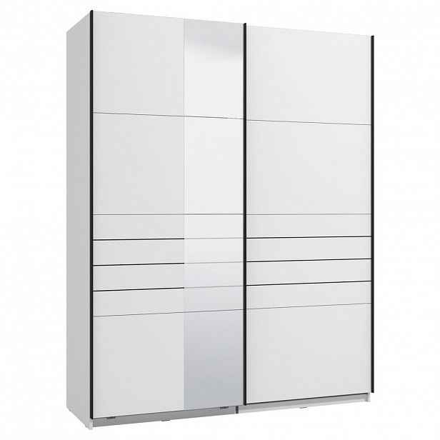 Xora SKŘÍŇ S POSOUVACÍMI DVEŘMI, bílá, 145,5/217,5/60 cm
