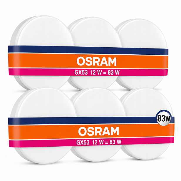 6X Led žárovka GX53 Reflektor 12W 83W 1200lm 2700K 120° Value Osram