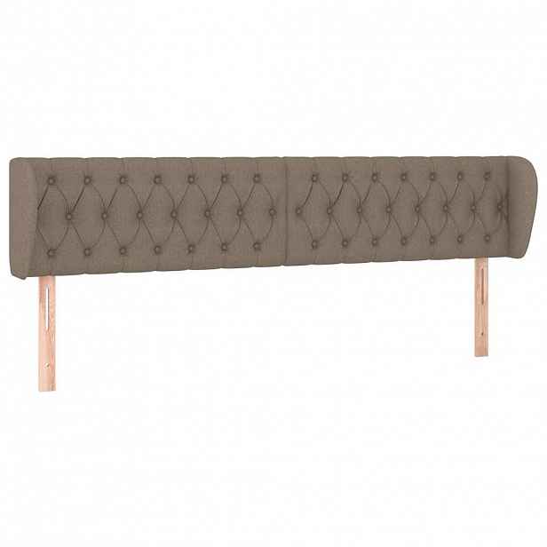 vidaXL Čelo postele typu ušák taupe 203x23x78/88 cm textil