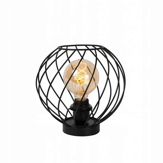 Černá stolní lampa Danza s teplým leskem do kanceláře 25/30/Lucide