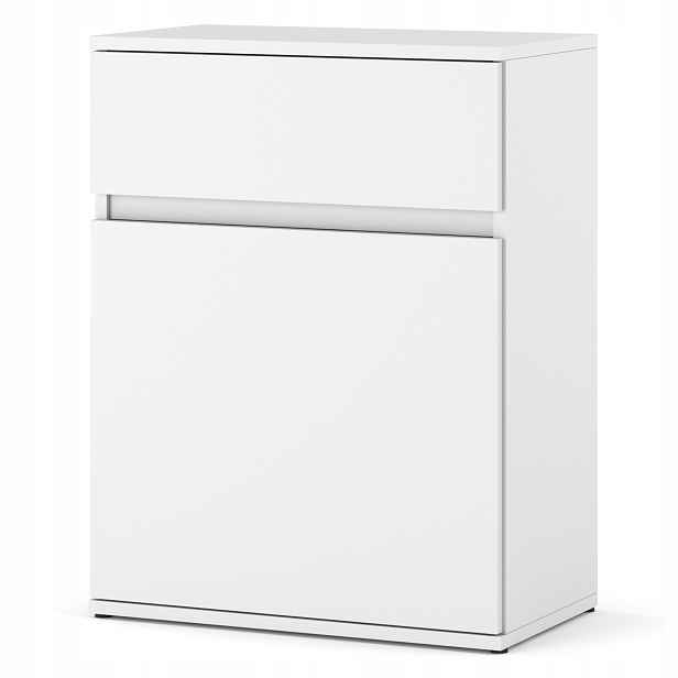 Komoda Bílá S Šuplík Skříňka 60 CM Moderní Bezúchytkový Obývací Pokoj Ložnice