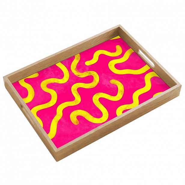 OnlyWow SERVÍROVACÍ PODNOS Linie - žlutá - abstraktní 50x35 cm