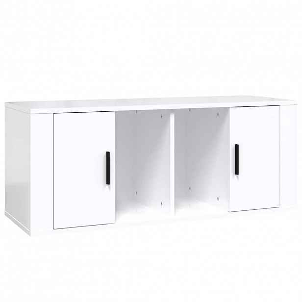 vidaXL TV skříňka lesklá bílá 100x35x40 cm kompozitní dřevo
