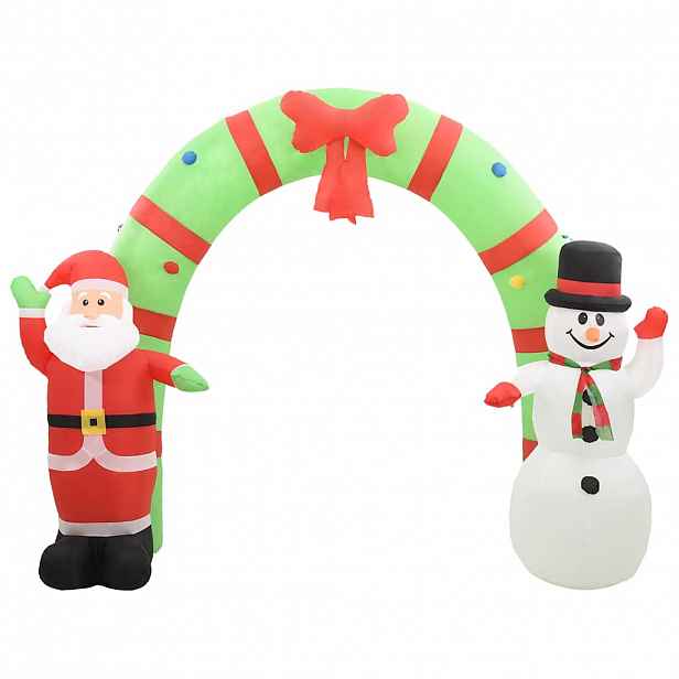 vidaXL Vánoční nafukovací Santa a sněhulák brána LED 300 x 90 x 223 cm