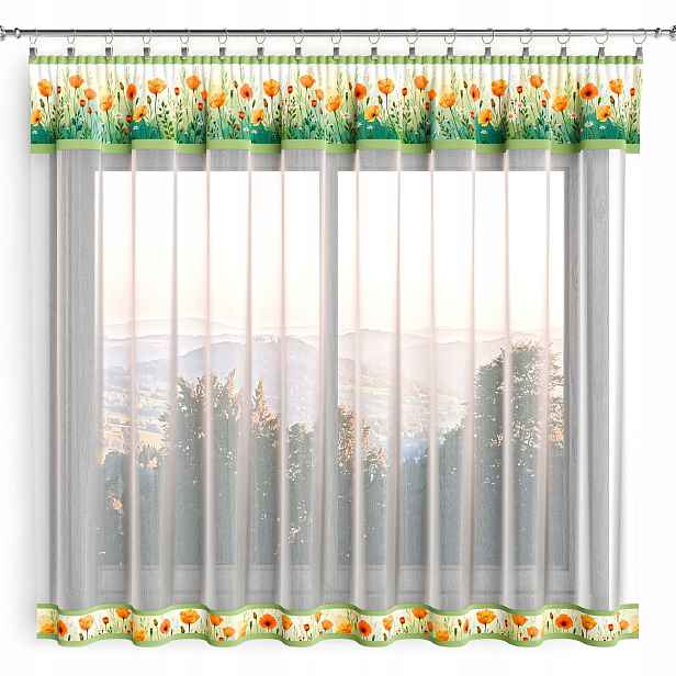 Hotová záclona 300 cm x 160 cm do obývacího pokoje, kuchyně, pokoje s řasící páskou