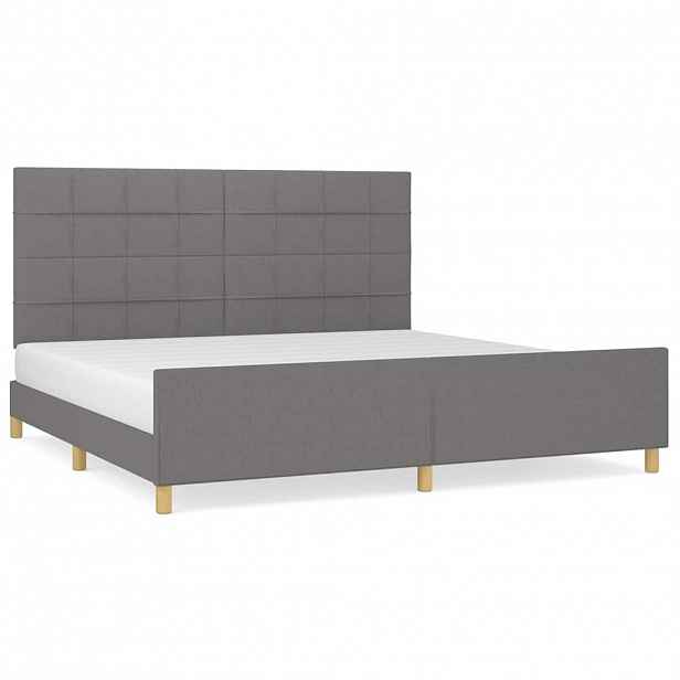 vidaXL Rám postele bez matrace tmavě šedý 200 x 200 cm textil