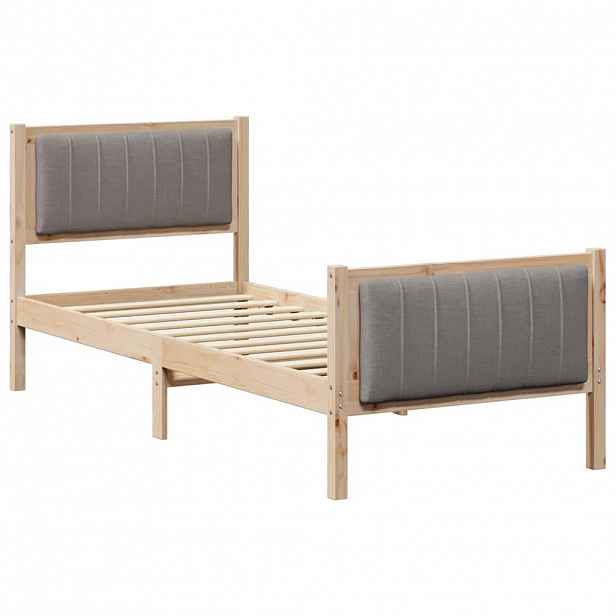 vidaXL Rám postele Hnědá a taupe 80 x 200 cm Masivní borovicové dřevo