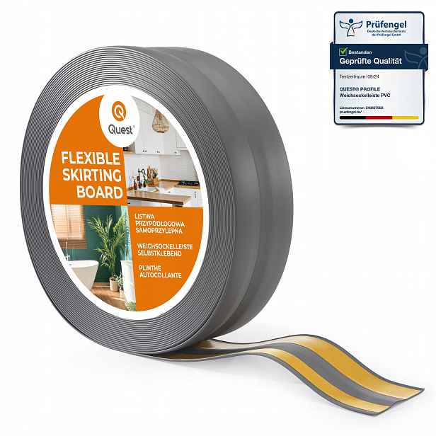 Podlahová lišta samolepicí Pvc 32x23mm Grafit 25m