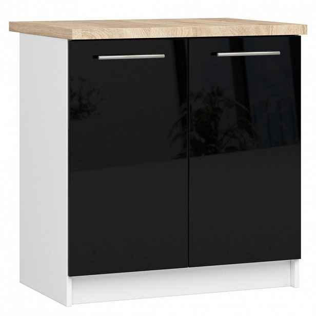 RAUMHIRSCH FURNITURE SPODNÍ SKŘÍŇ Bílá, Černá lesklá 85/80/46