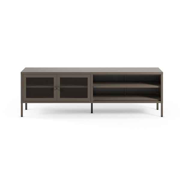 Šedý kovový TV stolek 160x50x35 cm Fayna – Marckeric