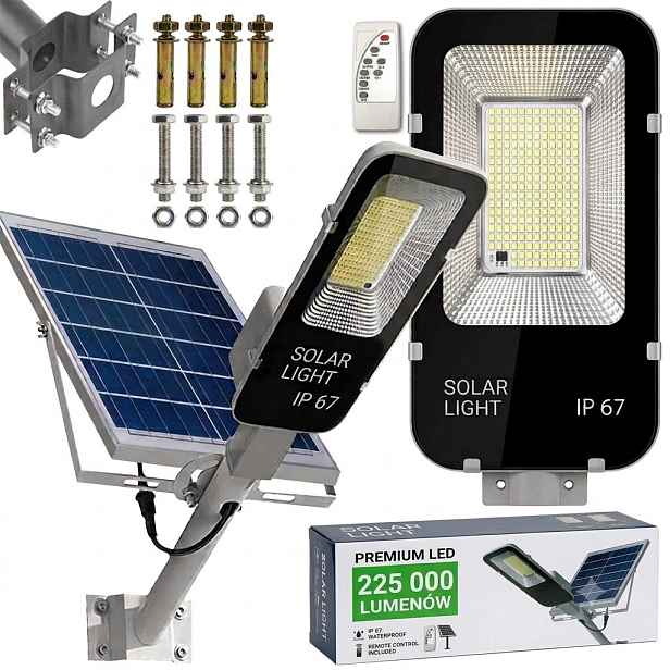 Výkonná Solární Pouliční Lampa Led 1000W Ovladač Panel Držák