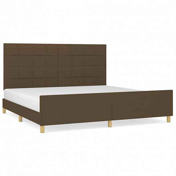 vidaXL Rám postele bez matrace tmavě hnědý 200 x 200 cm textil