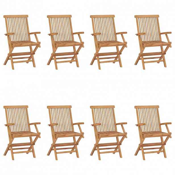 vidaXL Skládací židle 8 ks, masivní teakové dřevo