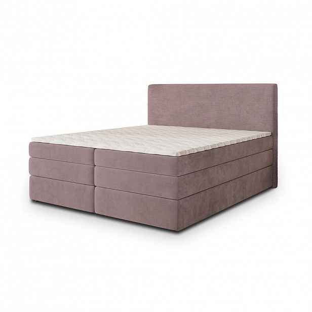 MASSENO POSTEL BOXSPRING MATERN 180x200 cm, s matrací a úložným prostorem, starorůžová