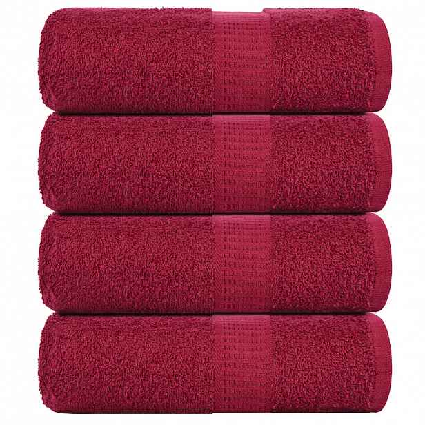 vidaXL Ručníky na mytí FROGN 4 ks bordó 30x30 cm 360 g/m²