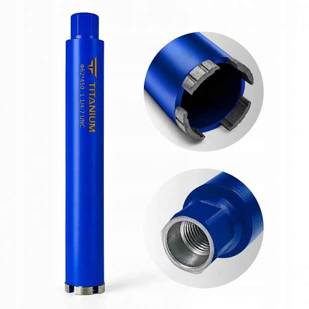 Vrták do betonu korunkový vrták 62 mm 450 mm Titanium