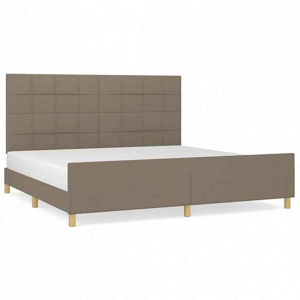 vidaXL Rám postele bez matrace taupe 200 x 200 cm textil