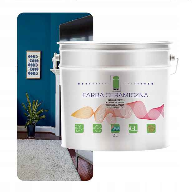 Barva Na Stěny Keramická, Omyvatelná, Modrá, Tónovaná, 2 L, Odolná Vůči Skvrnám