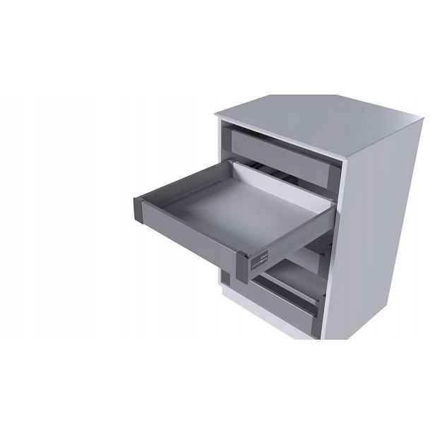 Šuplík Rejs Comfort Box Plus Pod Troubu H69 L450 Nízká Stříbrná Šedá