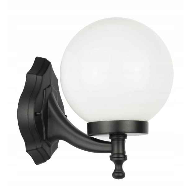 Zahradní nástěnné svítidlo ze skla, bílá nebo kouřová koule, 20 cm, IP43 Su-ma